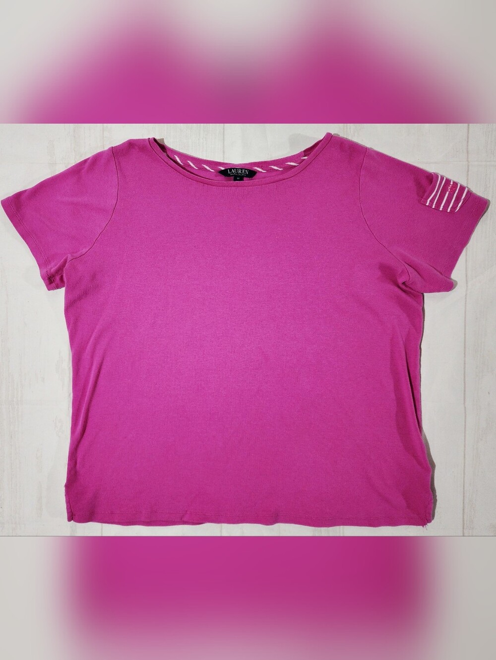 Lauren Ralph Lauren Women's Pink Striped Shirt 1X